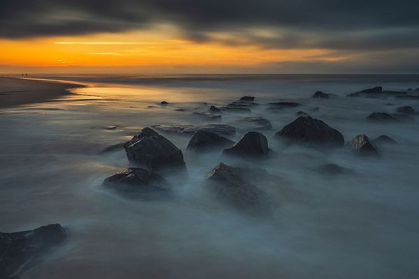 Jaynes Gallery 아티스트의 USA-New Jersey-Cape May National Seashore Sunrise on rocky shoreline작품입니다.
